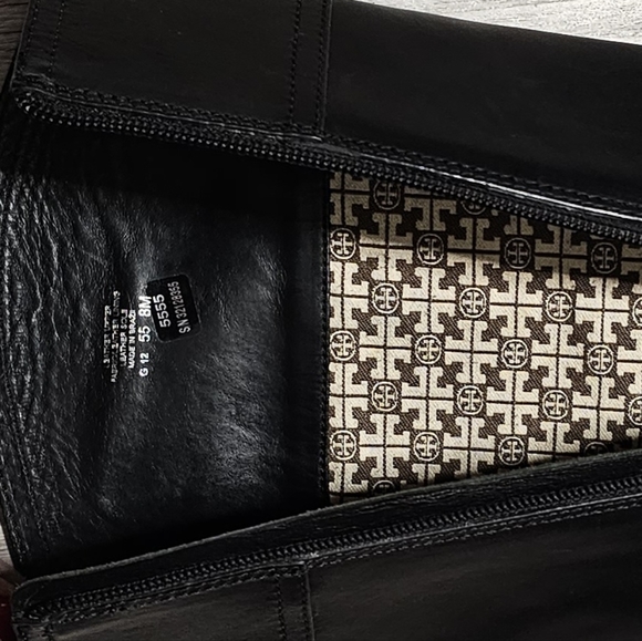 Authentic Tory Burch Kneel High Black Leather Riding Boots - Picture 10 of 16